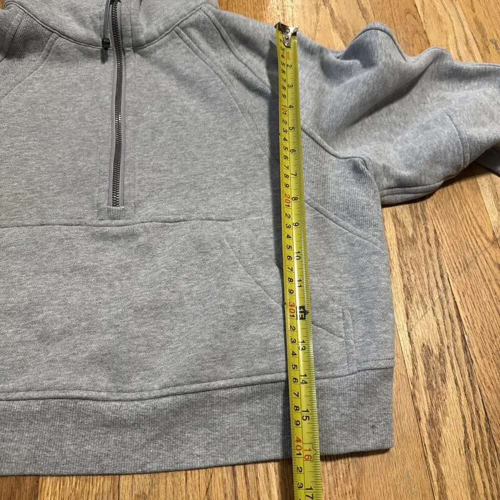 Lululemon LW3DUSS Light Heather Grey Scuba Oversized Half-Zip L/S Hoodie Sz XS